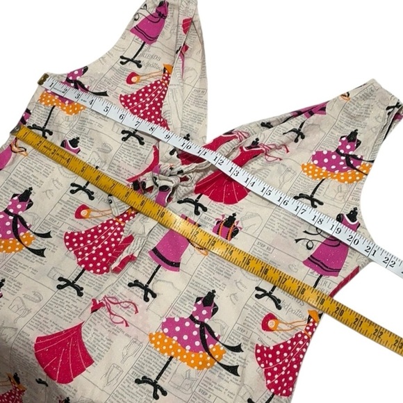 Handmade Sewing Theme Sleeveless V-Neck Maxi Sundress - Picture 9 of 9